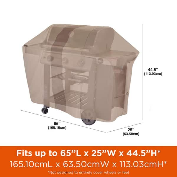 Monterey Water Resistant 4-Burner Grill Cover, 65 in. W x 25 in. D x 44.5 in. H, Medium, Beige