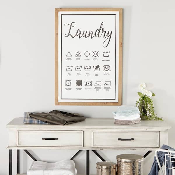 Litton Lane White Metal Farmhouse Sign Wall Decor 1 in. x 32 in.