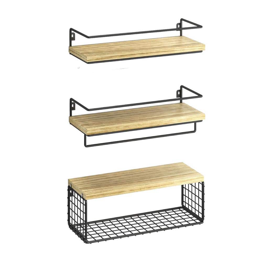 5.91 in. W x 7.48 in. H x 16.73 in. D Wood Rectangular Bathroom Shelf Wall 