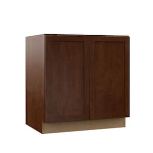 Designer Series Soleste Assembled 33x34.5x21 in. Full Door Height Bathroom Vanity Base Cabinet in Spice