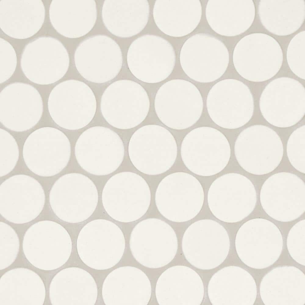 Tile Samples - Makoto Penny Round 2 in. x 2 in. Matte Shoji White Porcelain Mosaic Tile Samples (3.42 sq. ft./Case) price history on PriceWatchPro