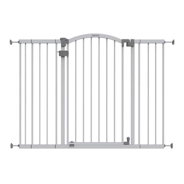 The Thruway 53W Series Pet and Baby Gate, Openings 29.5-53 in. 38 in. Tall-Gray
