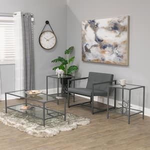 Camber Elite 45.50 in. Peter Rectangle Glass Coffee Table with Metal Frame