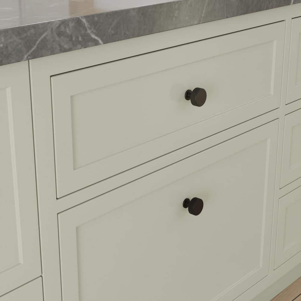 Kent Knurled Matte Black Round Cabinet Knob with Mounting Hardware