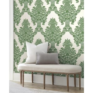 Pineapple Plantation Green Pre-pasted Wallpaper - 60.75 sq ft