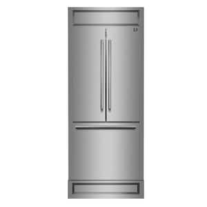 Gallipoli 30 in. French Door Refrigerator in Stainless Steel with Modern Decorative Grill 17.5 cu. ft.