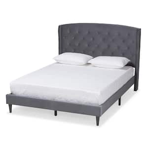 Baxton Studio Felisa Gray King Platform Bed 156 9509 HD The Home