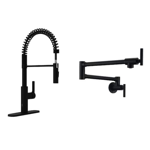 ANZZI Ola Series Matte Black 22 in. H Touchless Pull Down Sprayer