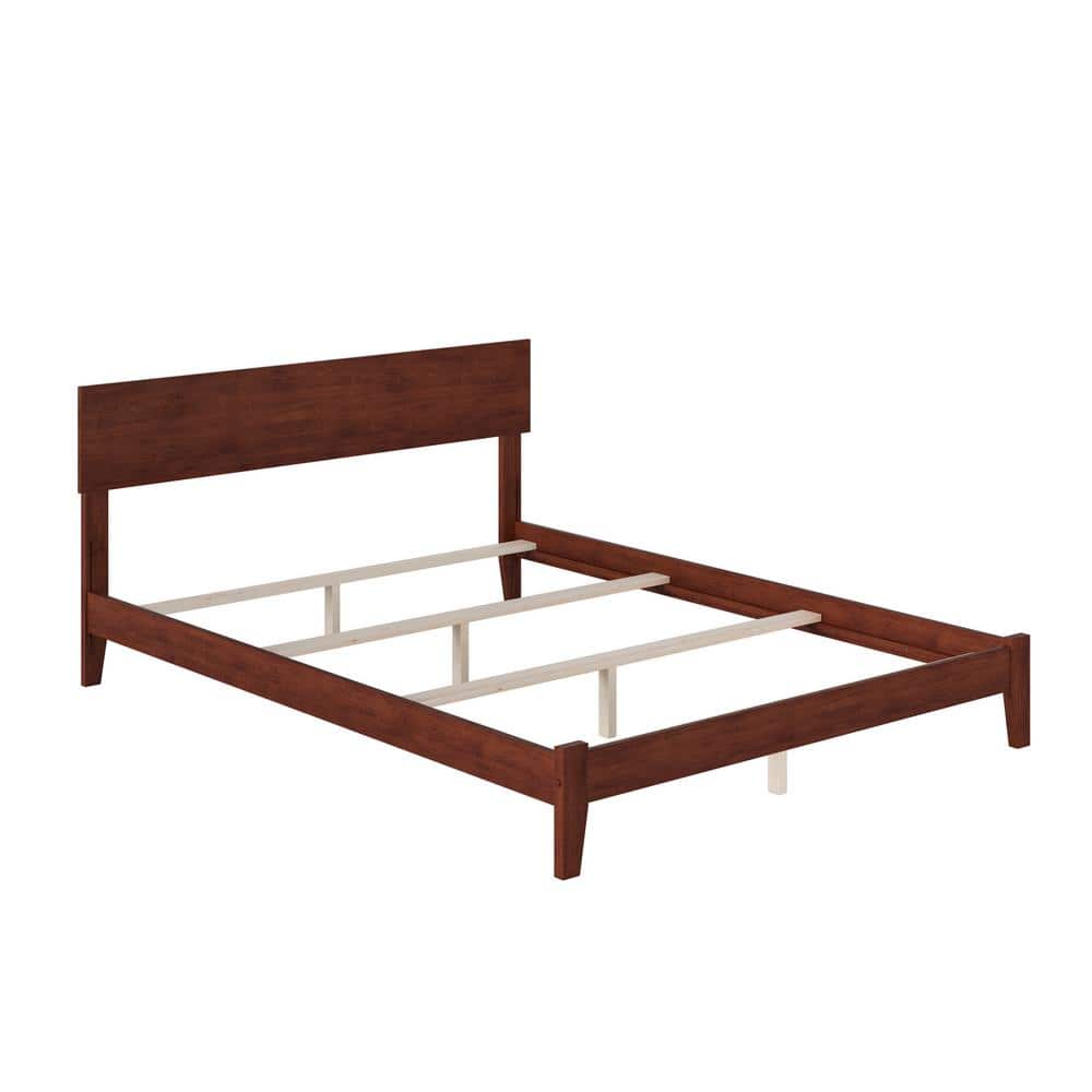 Orlando Queen Walnut Wood Platform Bed with Headboard