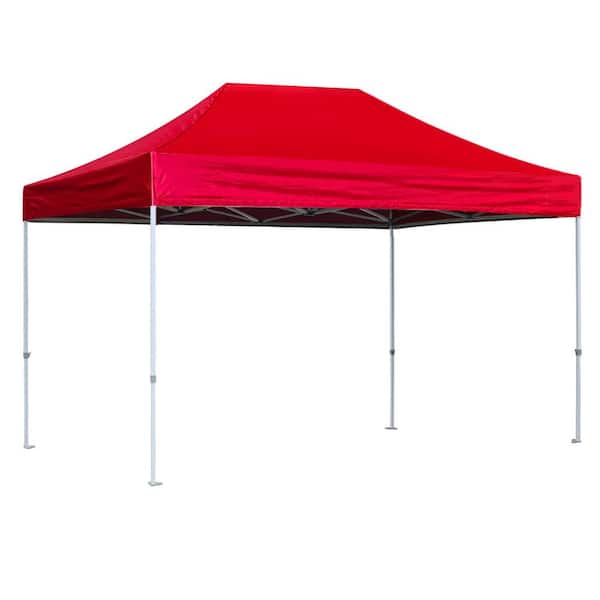 Terracemaster Commercial 8 ft. x 12 ft. Red Pop Up Canopy Tent with Roller Bag
