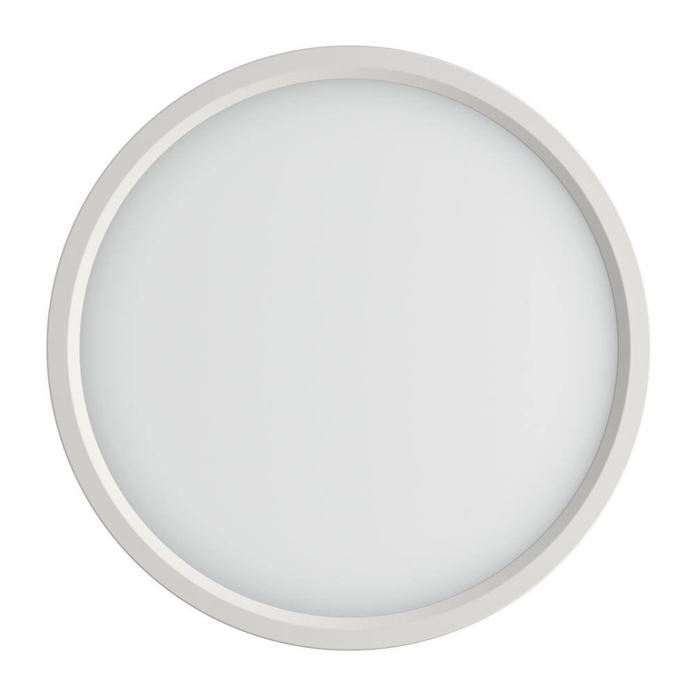 White Circular Integrated LED Flush Mount Ceiling Light
