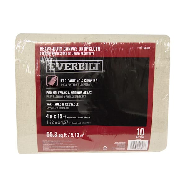 Everbilt 4 Ft x 15 Ft Heavy Duty Canvas Drop Cloth
