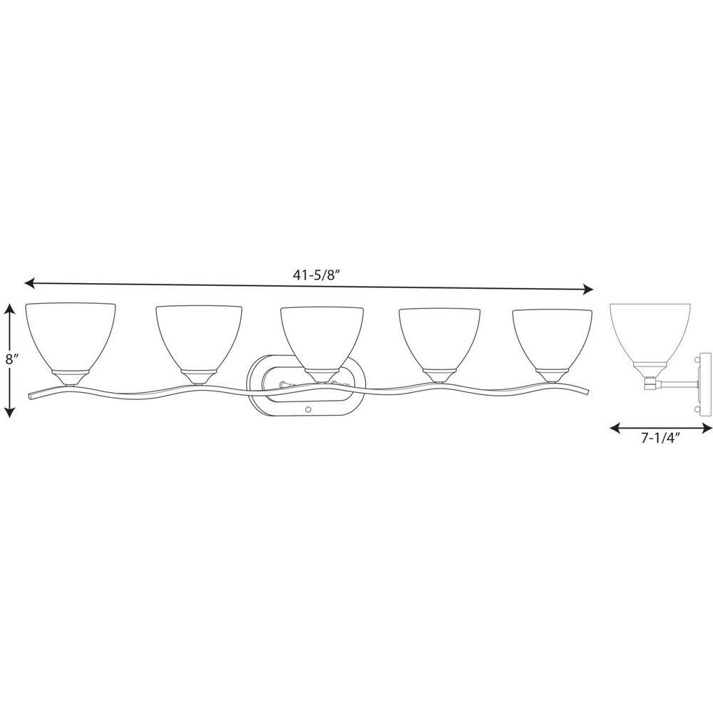 Antique Bronze 5-Light Dimmable Bath Vanity Fixture