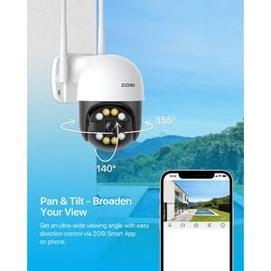 Wired 3MP Outdoor Home Security Camera, 365° Pan and Tilt Surveillance Camera, Motion Detection, 2-Way Audio
