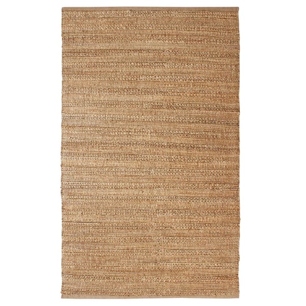 Unbranded Tan 7 ft. 9 in. x 9 ft. 9 in. Natural Jute and Chenille Handwoven  Area Rug