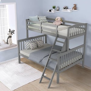 Grey Convertible with Ladder Bunk Beds