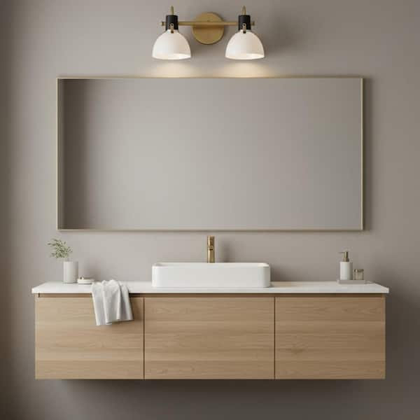 Argo 18.0 in. 2 Light Heritage Brass Vanity Light
