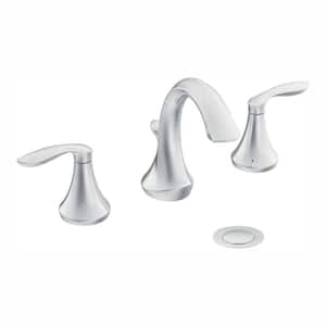 Eva 8 in. Widespread 2-Handle High-Arc Bathroom Faucet Trim Kit in Chrome (Valve Not Included)