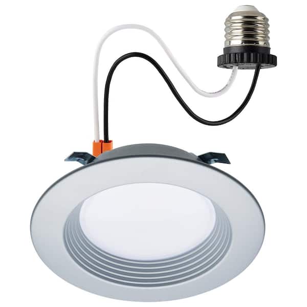 4 in. Adjustable CCT Canless Remodel IC Rated Dimmable Indoor Integrated LED Recessed Light Trim