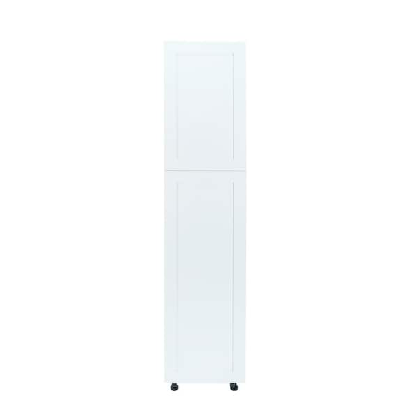 Everest 18 in. W x 24 in. D x 90 in. H Ready to Assemble Shaker Pantry Kitchen Cabinet in White
