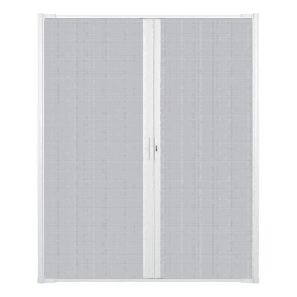 72 in. x 78 in. LuminAire White Double Universal Aluminum Gliding Retractab
