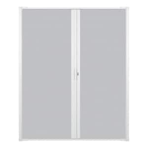 72 in. x 78 in. LuminAire White Double Universal Aluminum Gliding Retractable Screen Door Fits 68 to 72 in. Opening