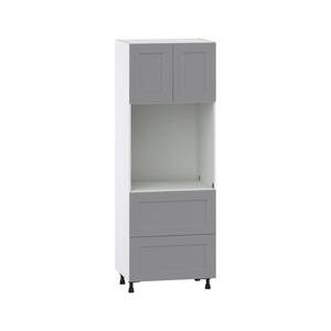 Bristol Painted Slate Gray Shaker Assembled Single Oven Kitchen Cabinet with Drawers (30 in. W x 84.5 in. H x 24 in. D)