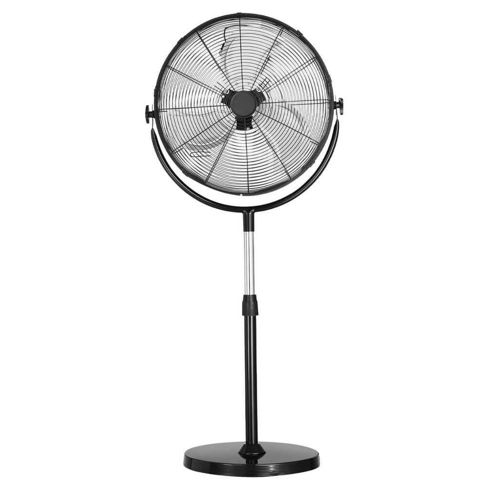 20 in. 3-Speed 46.9-59.6 in. Height Adjustable Industrial Pedestal Fan Floor Fan in Black price history on PriceWatchPro