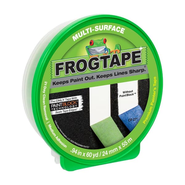 FrogTape Multi-Surface 0.94 in. x 60 yds. Green Painter's Tape with Paint Block