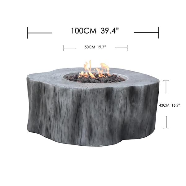 Elementi Manchester 42 in. x 39 in. x 17 in. Irregular Round Concrete  Propane Fire Pit Table in Classic Gray OFG145CG-LP - The Home Depot