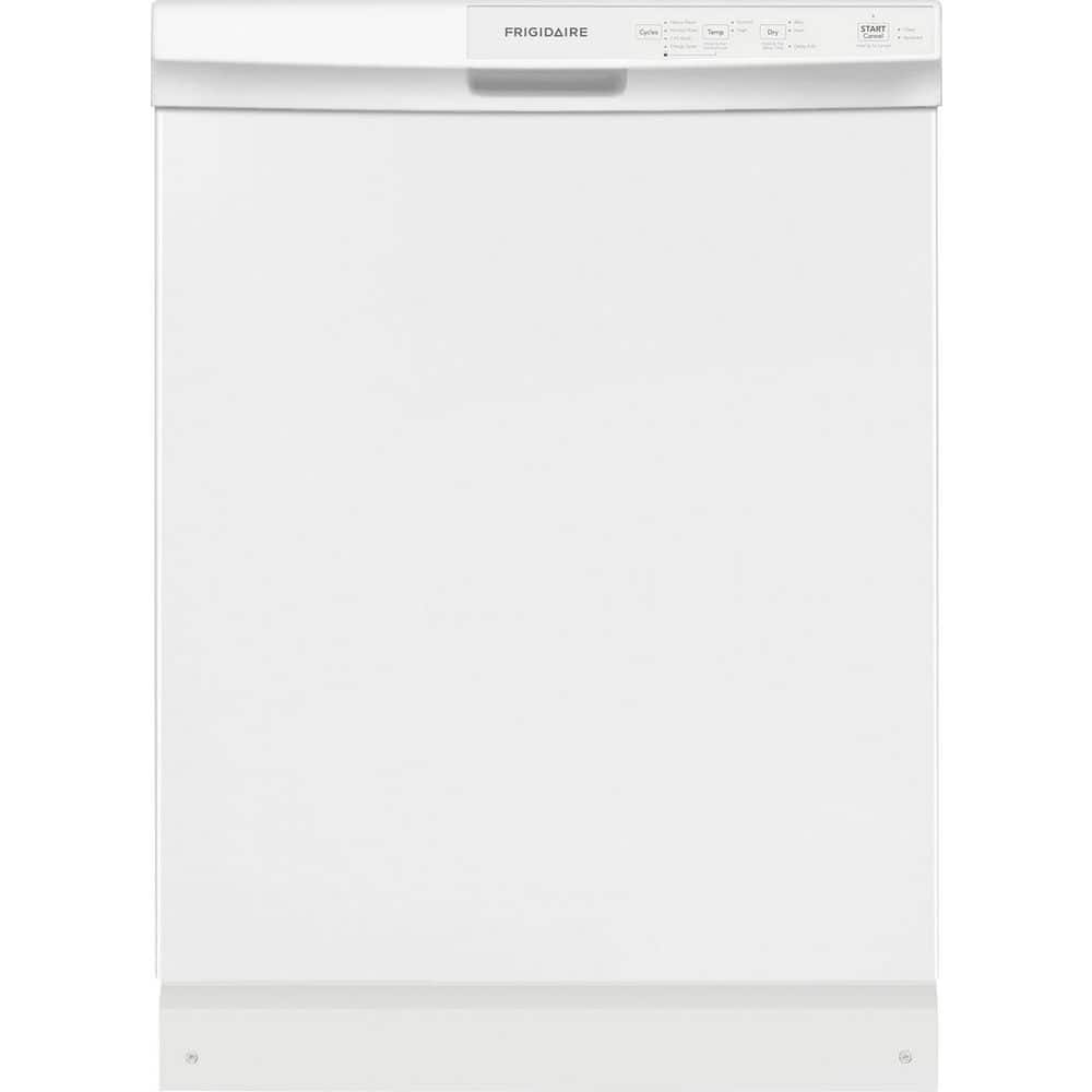Frigidaire 24 in Front Control Built-In Tall Tub Dishwasher in White with 4-cycles and DishSense Sensor Technology