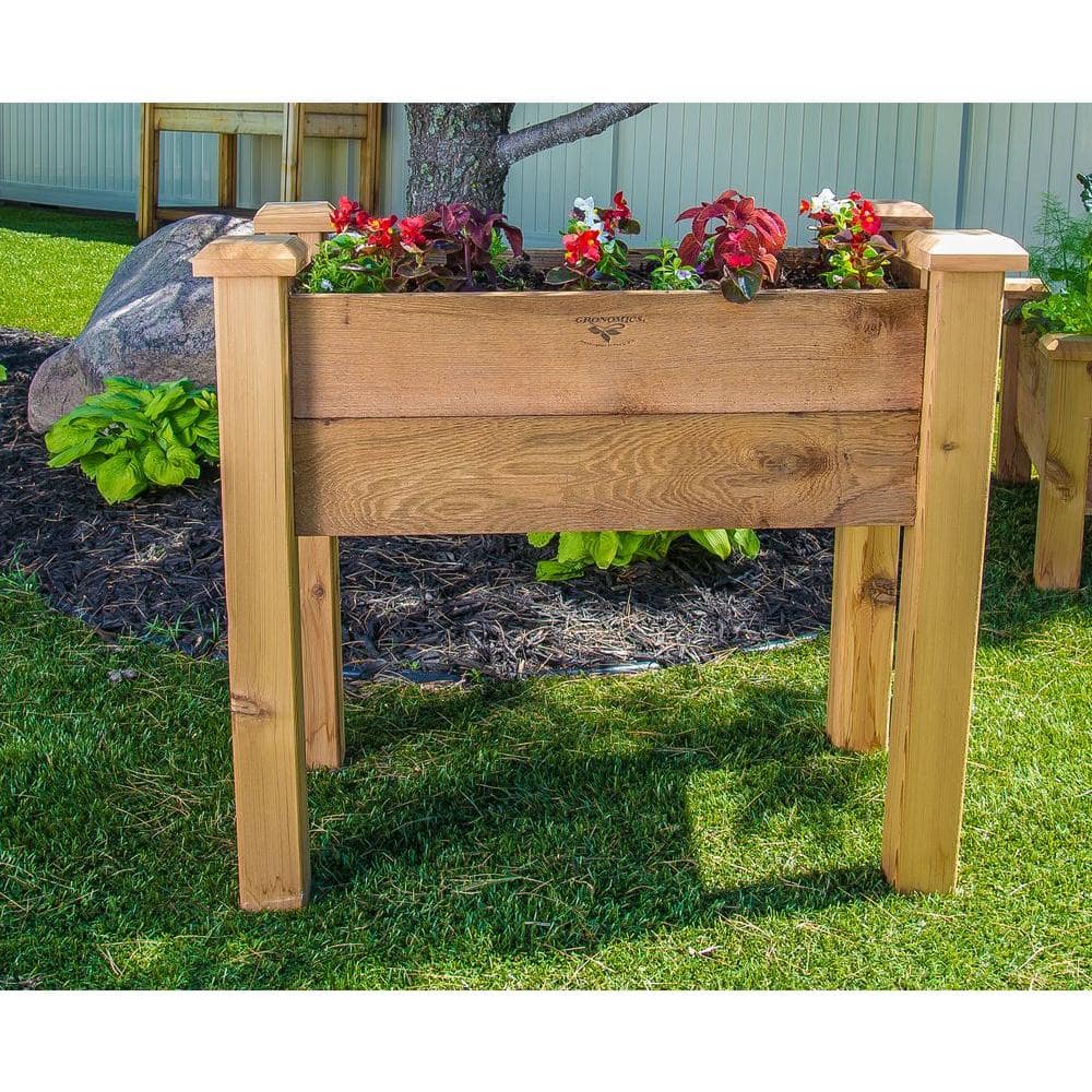 Natural Western Red Cedar Rustic Elevated Planter Box