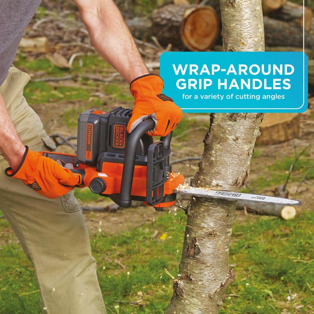 12-Inch Orange and Black Electric Chainsaw with Safety Chain