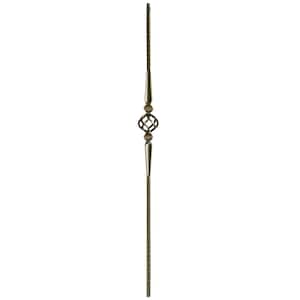 44 in. x 9/16 in. Oil Rubbed Copper Gothic Spoons with Basket Hollow Iron Baluster