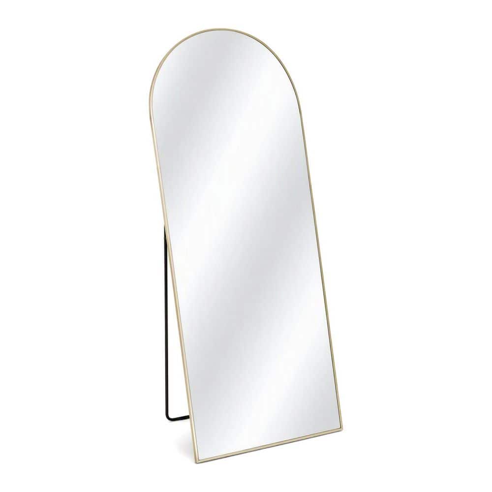 TUYOHW Modern Arch Gold 18.4 in. W x 57.3 in. H Arched Metal Frame Full Length Mirror