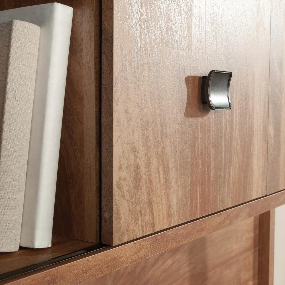 60" Sindoori Mango MDF Desktop Hutch with Sliding Doors