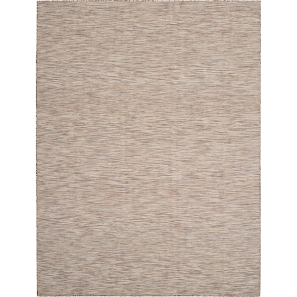Positano Beige 10 ft. x 14 ft. Solid Contemporary Indoor/Outdoor Patio Area Rug