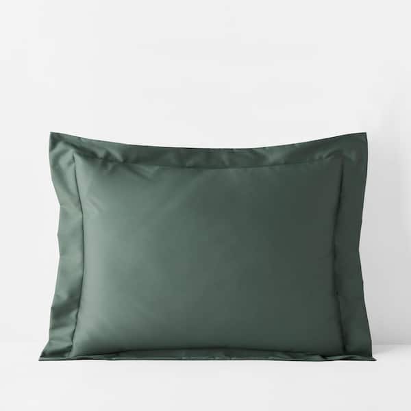 The Company Store Legends Hotel Supima Cotton Wrinkle-Free Olive Green Sateen Standard Sham