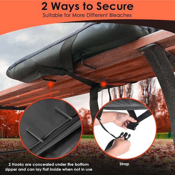 Heated & Massage Stadium Seat, 130°F Heating, 6-Level Back Massage, 6-Position Recline, 21" Adjustable W Bleacher Chair