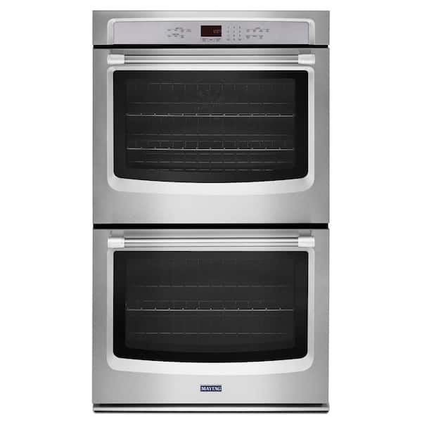 Maytag 27 in. Double Electric Wall Oven Self-Cleaning with Convection in Stainless Steel