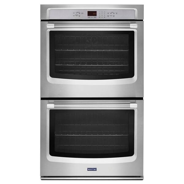 Maytag 30 in. Double Electric Wall Oven Self-Cleaning with Convection in Stainless Steel