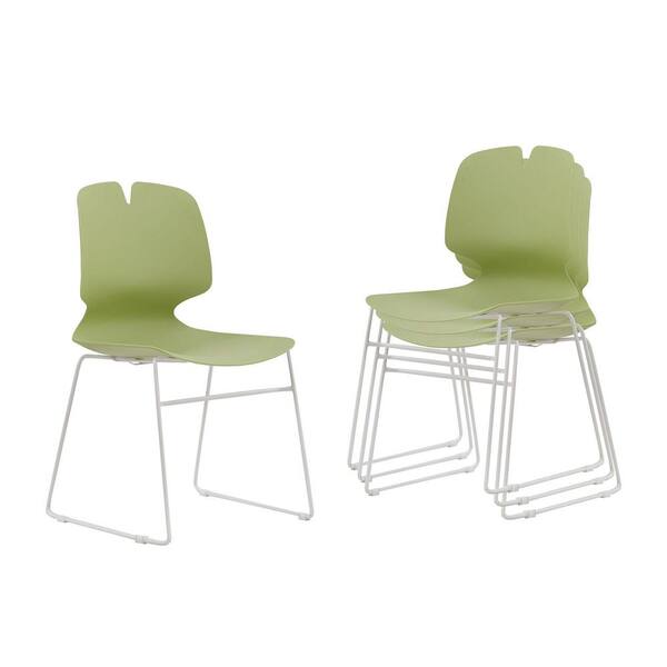 4-Piece Green Polypropylene Outdoor Lounge Chair