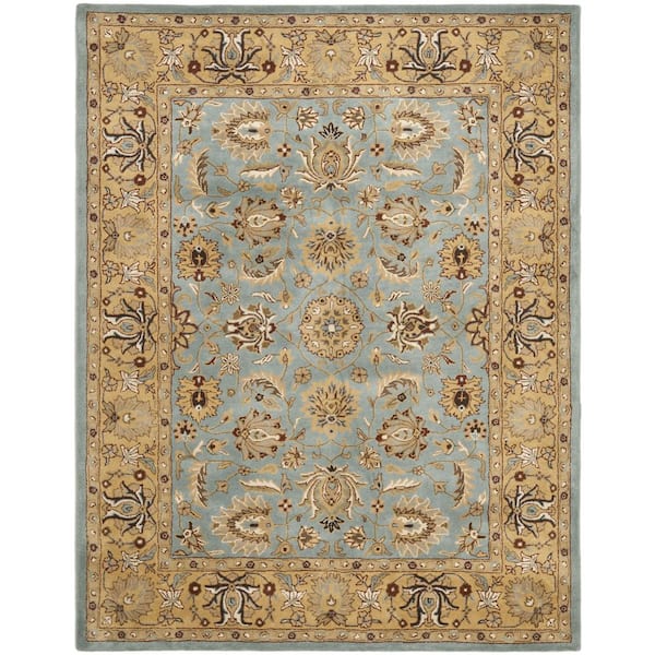 SAFAVIEH Heritage Collection X-Large Area Rug - 12' x 18', Brown & Blue,  Handmade Traditional Oriental Wool, Ideal for High Traffic Areas in Living