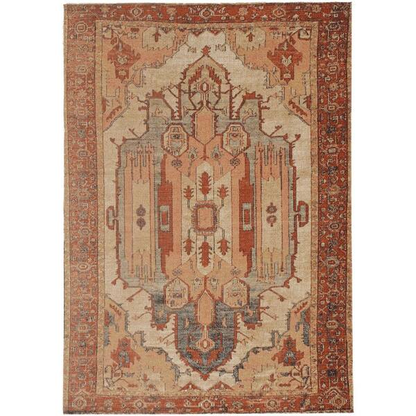 Linon Home Decor Puissant Zero Garron Ivory and Rust 8 ft. x 10 ft.