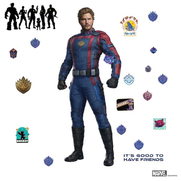 RoomMates Multicolor Guardians of the Galaxy 3 Star-Lord Quill Giant Peel and Stick Wall Decals