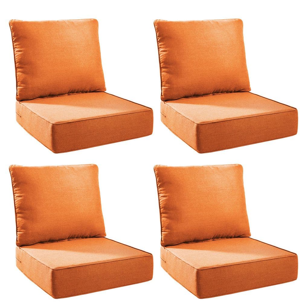 Duraolex 24 in. W x 24 in. D x 6 in. Thick Square 8-Piece Deep Seating Outdoor Lounge Chair Olefin Cushion in Orange price history on PriceWatchPro