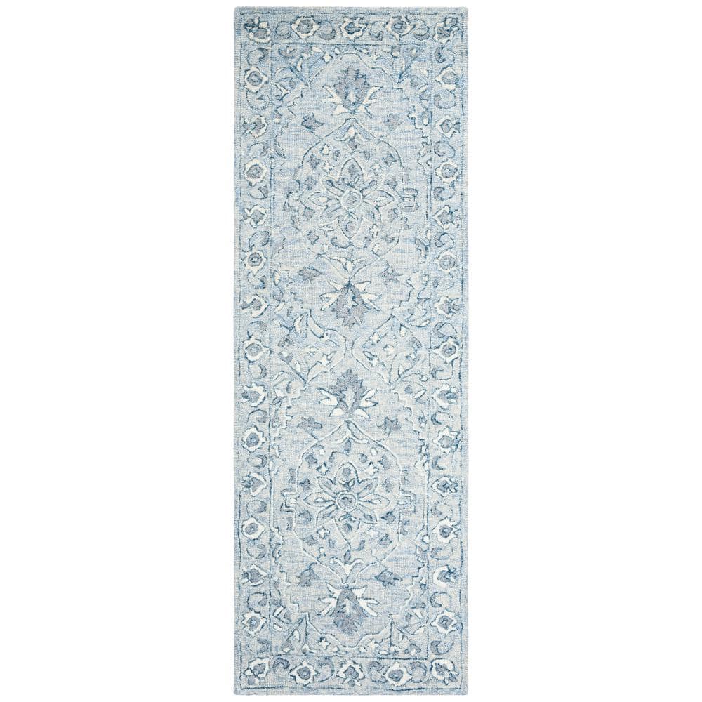 Safavieh Micro Loop Light Blueivory 2 Ft X 11 Ft Floral Border