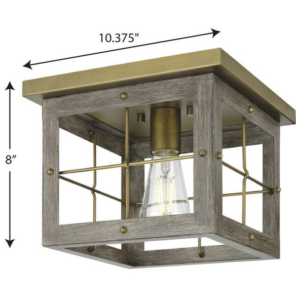 Progress Lighting Hedgerow Collection 4-Light Aged Oak Farmhouse Chandelier Light