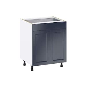 Devon 27 in. W x 24 in. D x 34.5 in. H Painted Blue Shaker Assembled Base Kitchen Cabinet with a Drawer