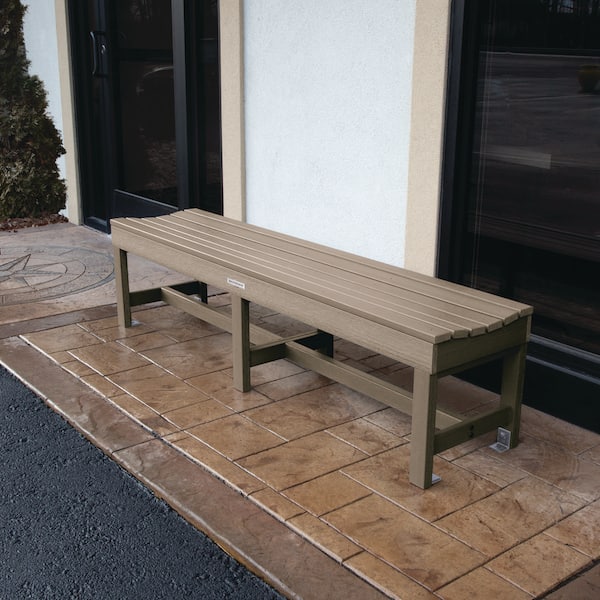 6 ft. 3-Person Woodland Brown Recylced Plastic Outdoor Bench